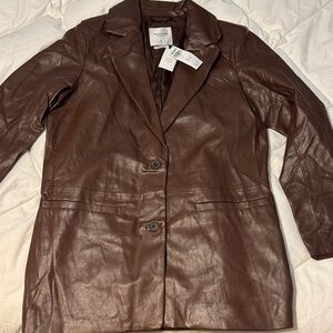 Abercrombie & Fitch Dark Brown Leather Jacket